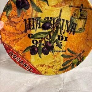 Certified International Olive Oil Plate - Yellow and Black